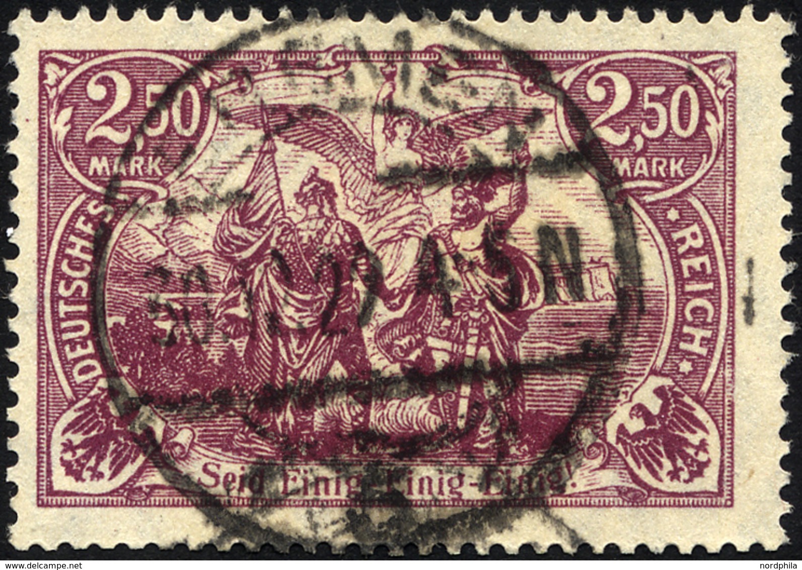 Dt. Reich 115d O, 1920, 2.50 M. Dunkelpurpur, Ein Paar Stumpfe Zähne Sonst Pracht, Gepr. Infla, Mi. 250.- - Gebraucht