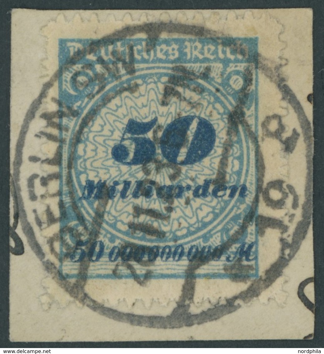 Dt. Reich 330B BrfStk, 1923, 50 Mrd. M. Kobaltblau, Durchstochen, Prachtbriefstück, Gepr. Peschl Mit Befund, Mi. (900.-) - Used Stamps