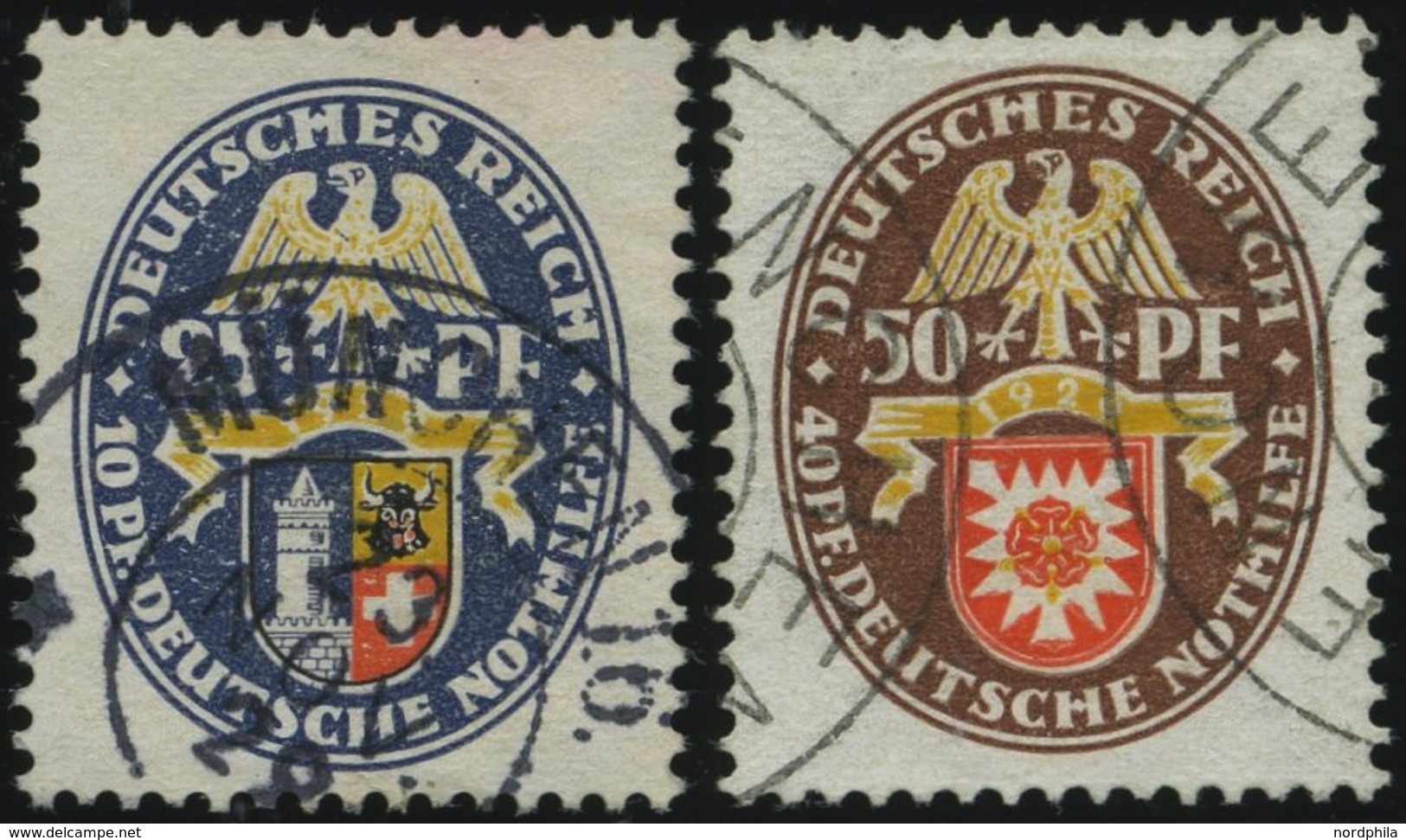 Dt. Reich 433/4 O, 1929, 25 Und 50 Pf. Nothilfe, 2 Prachtwerte, Mi. 185.- - Sonstige & Ohne Zuordnung