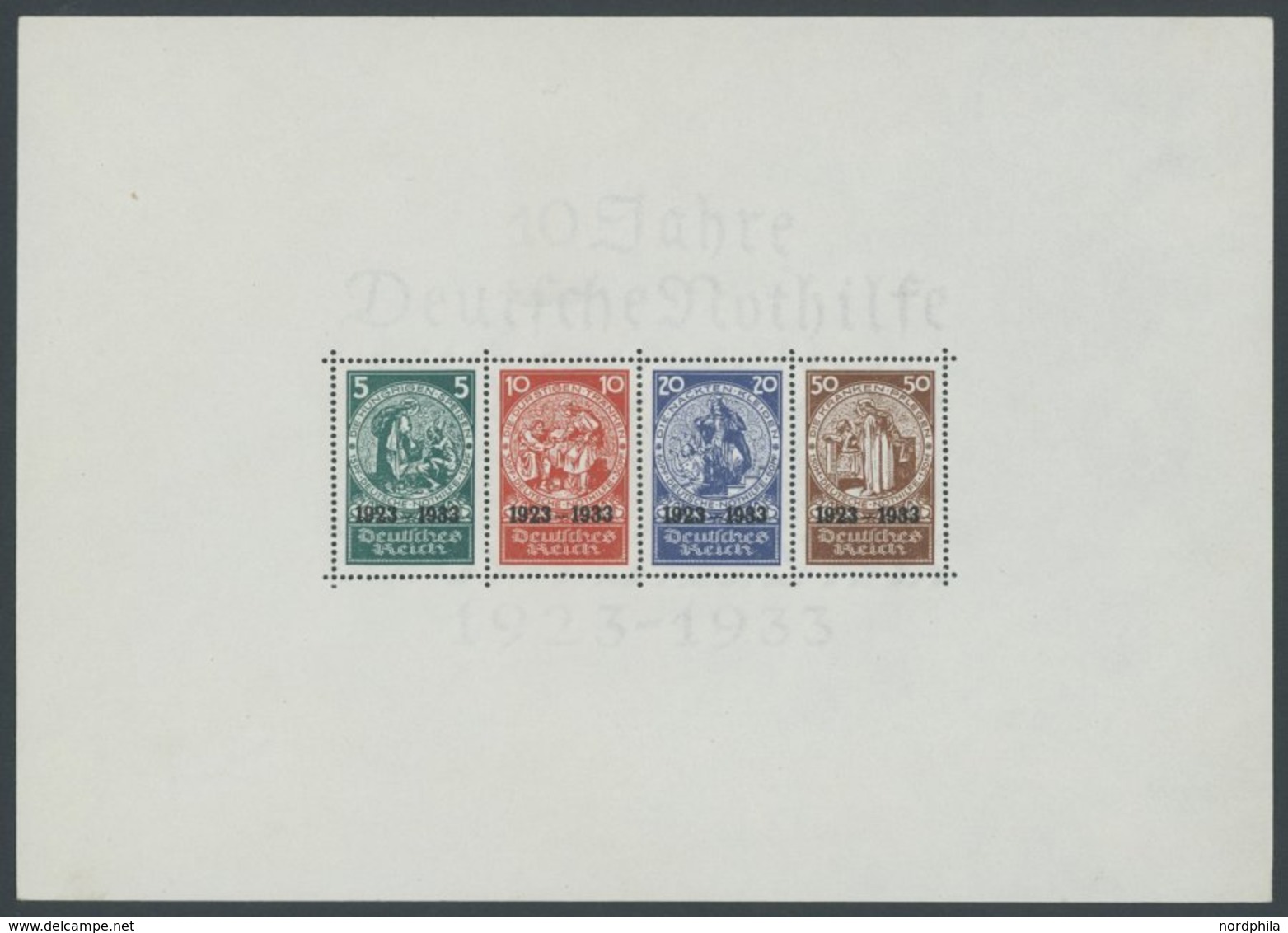 Dt. Reich Bl. 2 **, 1933, Block Nothilfe, Originalgröße, Postfrisch, Pracht, Signiert Schlegel Und Fotoattest H.G. Schle - Other & Unclassified