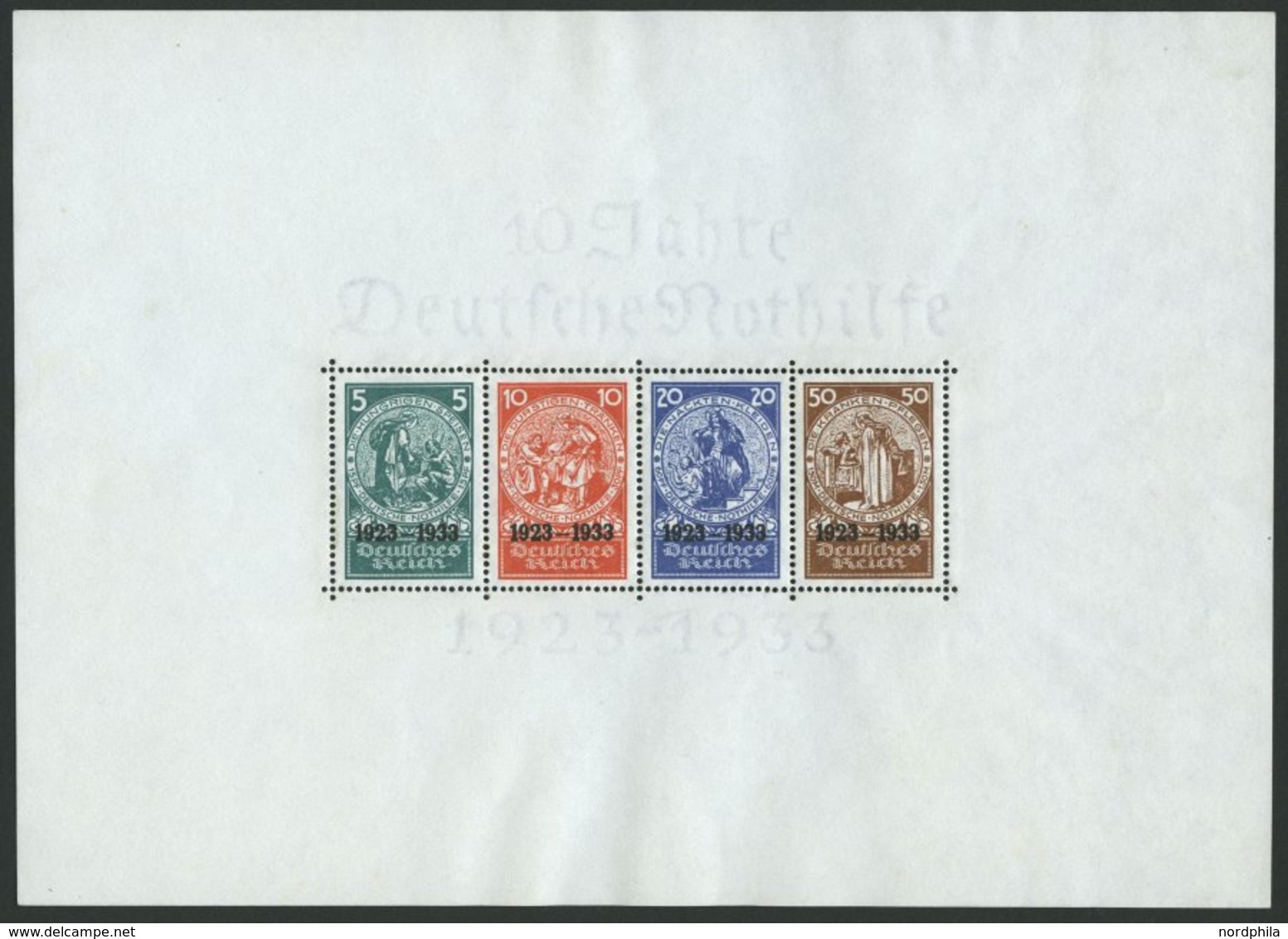 Dt. Reich Bl. 2 **, 1933, Block Nothilfe, Originalgröße, Postfrisch, Kaum Sichtbarer Kleiner Eckbug, Pracht - Sonstige & Ohne Zuordnung