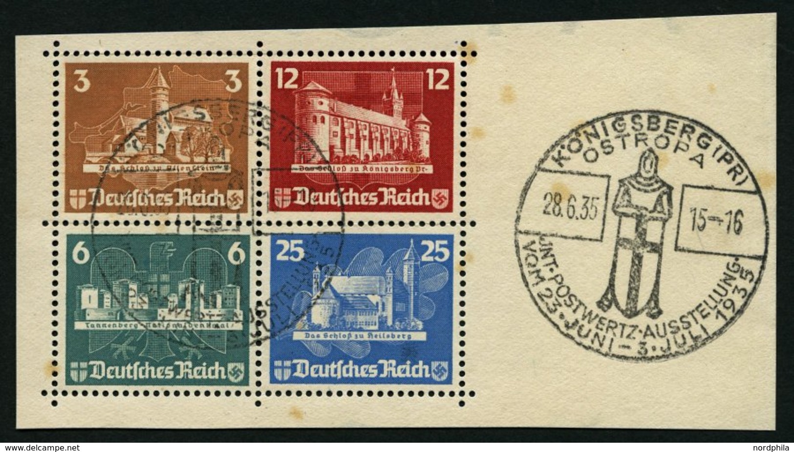 Dt. Reich 576-79 O, 1935, Herzstück Ostropa-Block Mit Sonderstempel, Feinst (etwas Stockig) - Autres & Non Classés