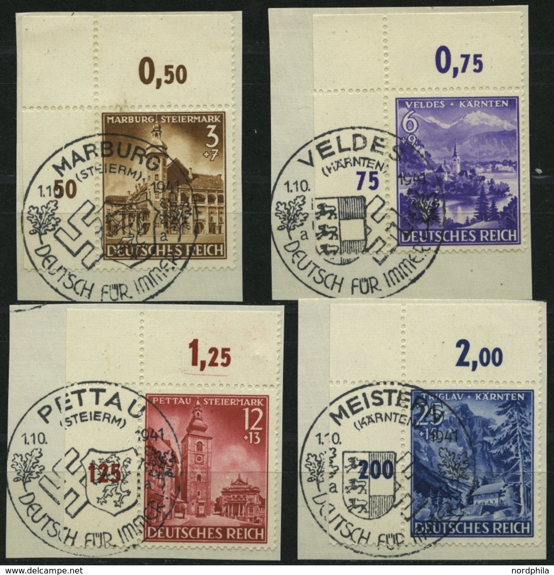 Dt. Reich 806-09 BrfStk, 1941, Eingliederung, Je Aus Der Linken Oberen Bogenecke, Mi.Nr. 808 (Farbstrich Unter 1.25), Ve - Other & Unclassified