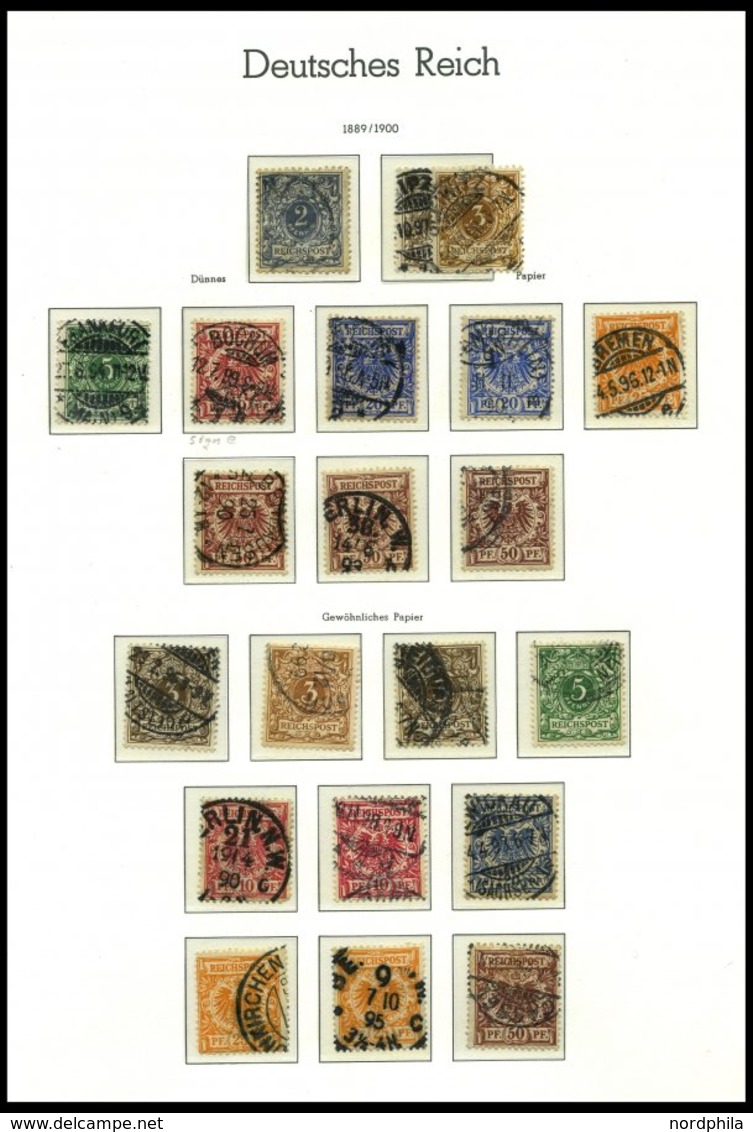 SAMMLUNGEN O, Fast Nur Gestempelte Sammlung Dt. Reich Von 1872-1919 Im Leuchtturm Falzlosalbum Mit Diversen Besseren Wer - Used Stamps