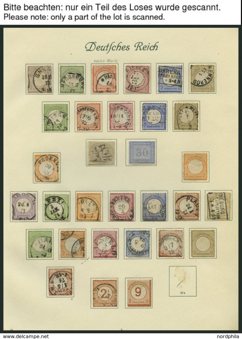 SAMMLUNGEN O,* , Alter, Fast Nur Gestempelter Sammlungsteil Dt. Reich Von 1872-1920 Mit Vielen Guten Werten, Etwas Unter - Used Stamps