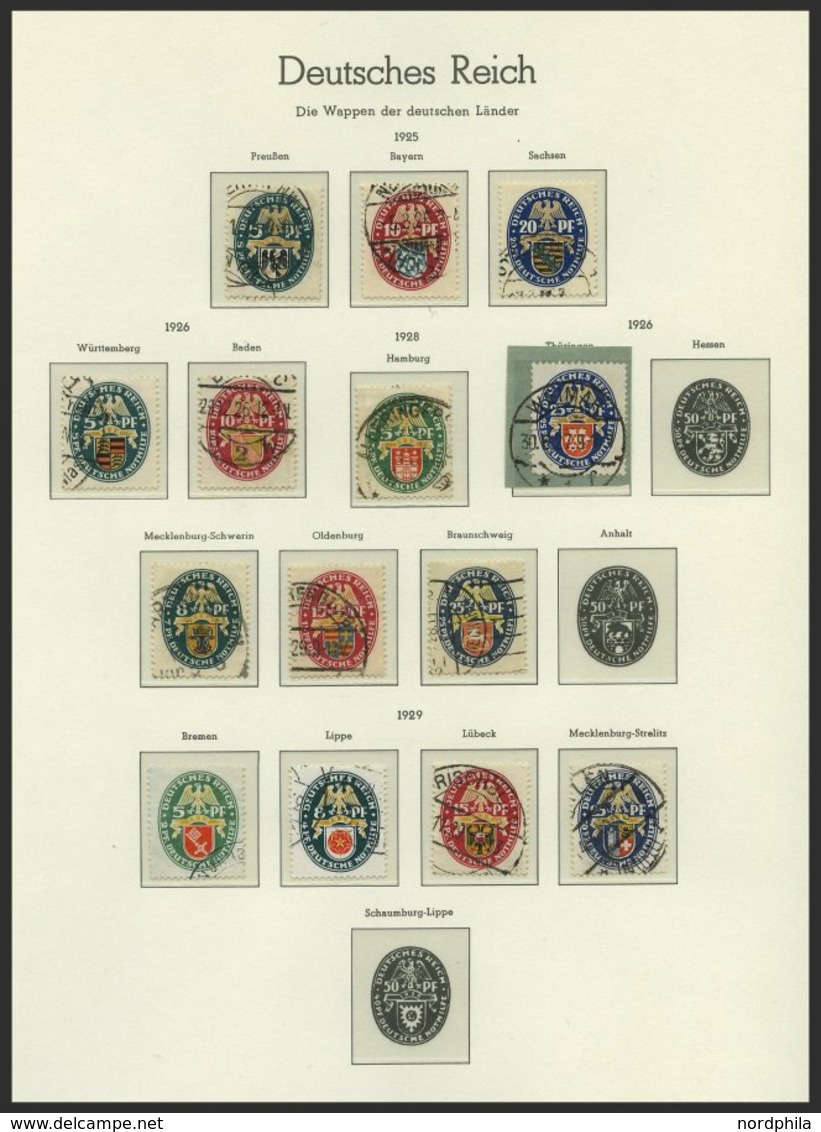 SAMMLUNGEN O, Gestempelte Sammlung Dt. Reich Von 1923-32 Auf Leuchtturm-Falzlosseiten Mit Mittleren Ausgaben, Feinst/Pra - Used Stamps