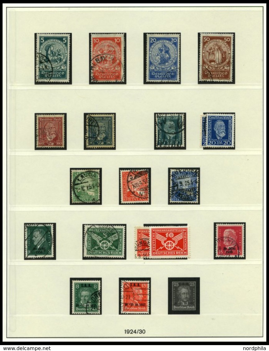 SAMMLUNGEN O,* , 1923-32, Sammlung Dt. Reich Auf Lindner Falzlosseiten Mit Vielen Guten Werten, Stark Unterschiedliche E - Used Stamps