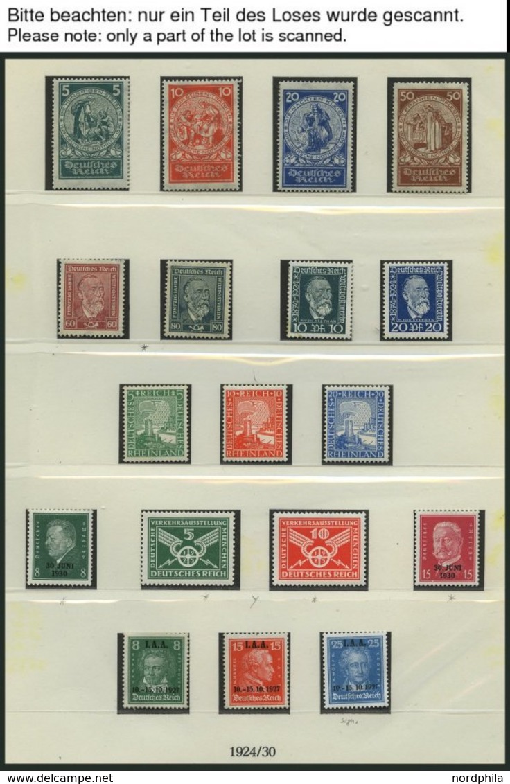 SAMMLUNGEN **,* , Ungebrauchte Sammlung Dt. Reich Von 1923-32 Auf Lindner Falzlosseiten Mit Guten Postfrischen Ausgaben, - Used Stamps