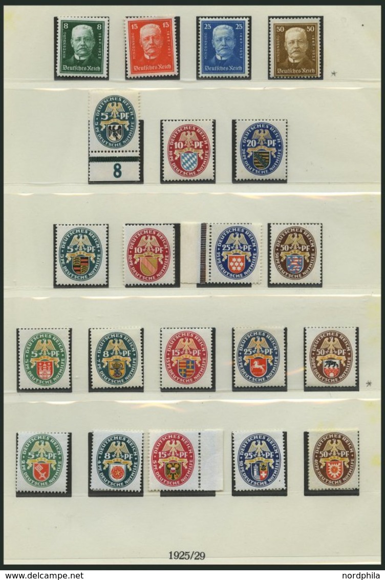 SAMMLUNGEN **,* , Ungebrauchte Sammlung Dt. Reich Von 1923-32 Auf Lindner Falzlosseiten Mit Guten Postfrischen Ausgaben, - Used Stamps