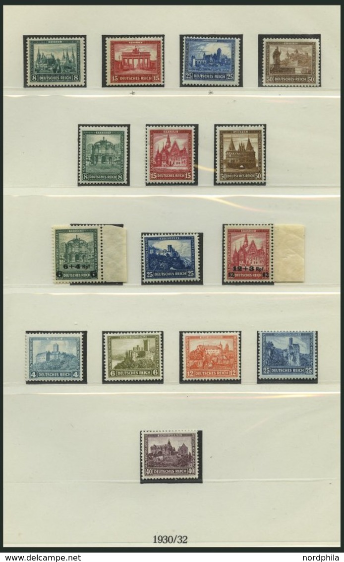 SAMMLUNGEN **,* , Ungebrauchte Sammlung Dt. Reich Von 1923-32 Auf Lindner Falzlosseiten Mit Guten Postfrischen Ausgaben, - Used Stamps