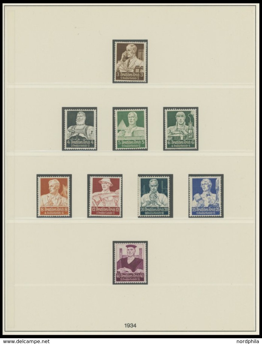 SAMMLUNGEN **, 1933-45, Postfrische Sammlung Dt. Reich Im Lindner Falzlosalbum Mit Zahlreichen Guten Werten Und Sätzen,  - Used Stamps