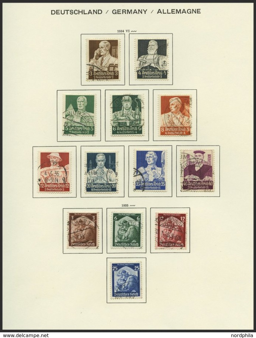 SAMMLUNGEN, LOTS O, Gestempelte Sammlung Dt. Reich Von 1933-45 Auf Schaubekseiten, Bis Auf Mi.Nr. 496-98, Bl. 2,3 Und Nr - Used Stamps