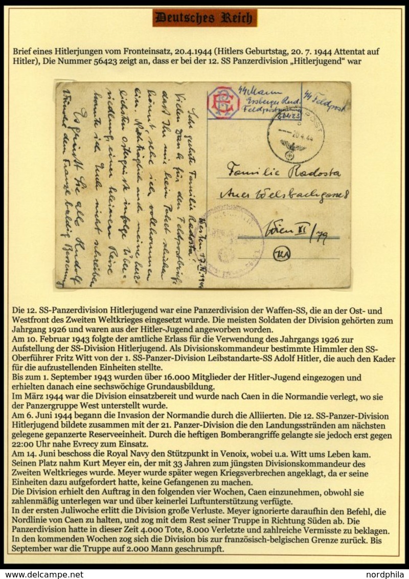 SAMMLUNGEN Brief,BrfStk , 1937-45, Motivsammlung Die Hitler-Jugend, eine hochinteressante Dokumentation auf 65 Seiten au