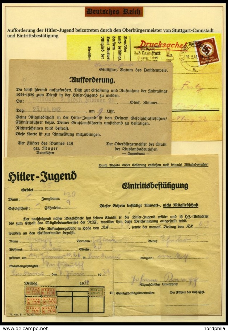 SAMMLUNGEN Brief,BrfStk , 1937-45, Motivsammlung Die Hitler-Jugend, eine hochinteressante Dokumentation auf 65 Seiten au