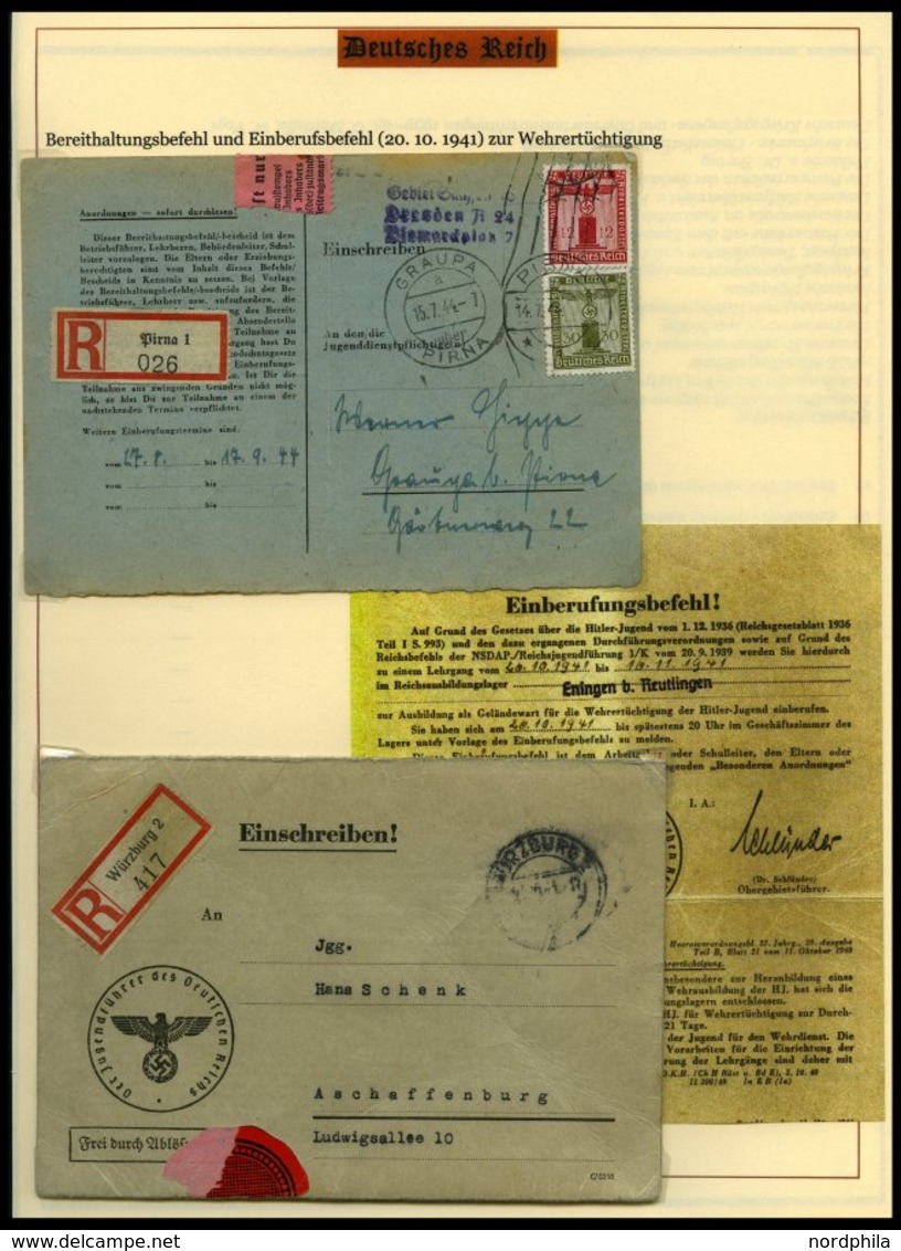 SAMMLUNGEN Brief,BrfStk , 1937-45, Motivsammlung Die Hitler-Jugend, eine hochinteressante Dokumentation auf 65 Seiten au