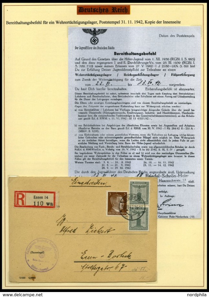 SAMMLUNGEN Brief,BrfStk , 1937-45, Motivsammlung Die Hitler-Jugend, eine hochinteressante Dokumentation auf 65 Seiten au