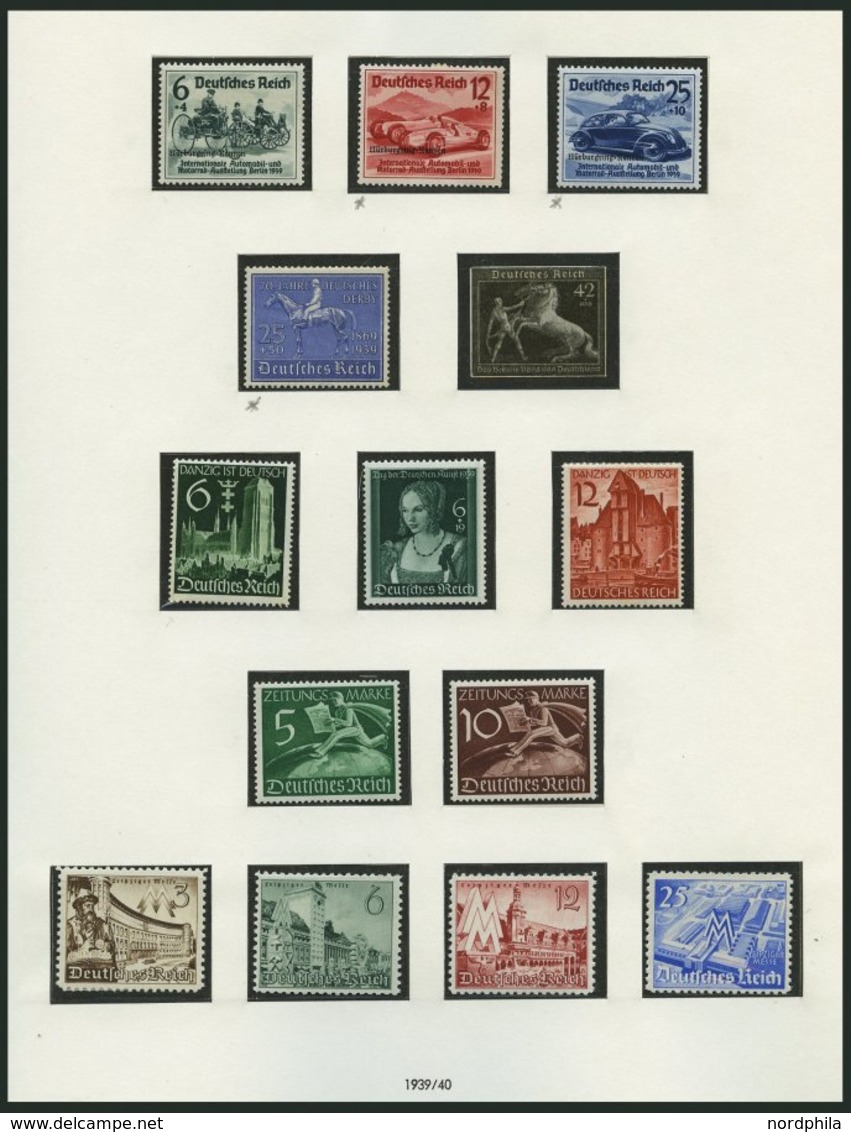 SAMMLUNGEN *,** , 1933-45, Ungebrauchte Sammlung Dt. Reich Mit Guten Mittleren Ausgaben Auf SAFE Falzlosseiten, Feinst/P - Used Stamps