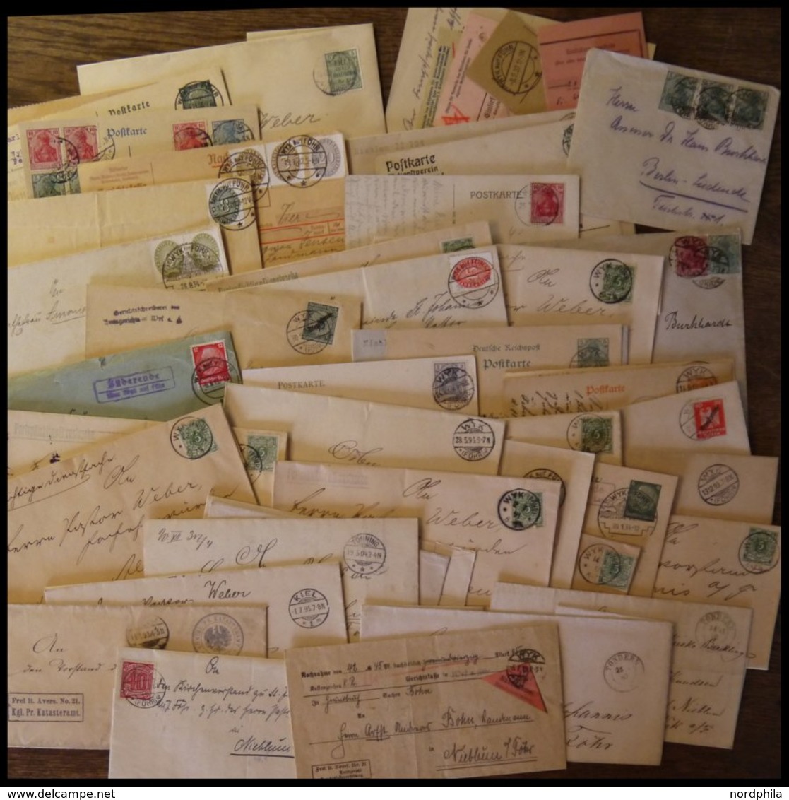 LOTS 1890-1942, Partie Von 43 Verschiedenen Belegen Von Und Nach Föhr, Dabei Viele Behördliche Ortsbriefe, Meist Prachte - Used Stamps