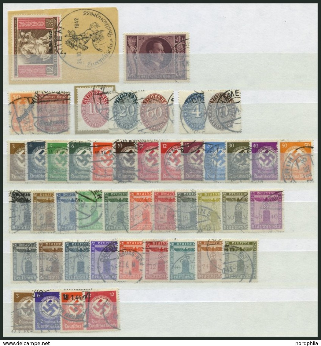 LOTS O, 1924-43, Gestempelte Partie Verschiedener Werte, Feinst/Pracht, Mi. 1450.- - Usati