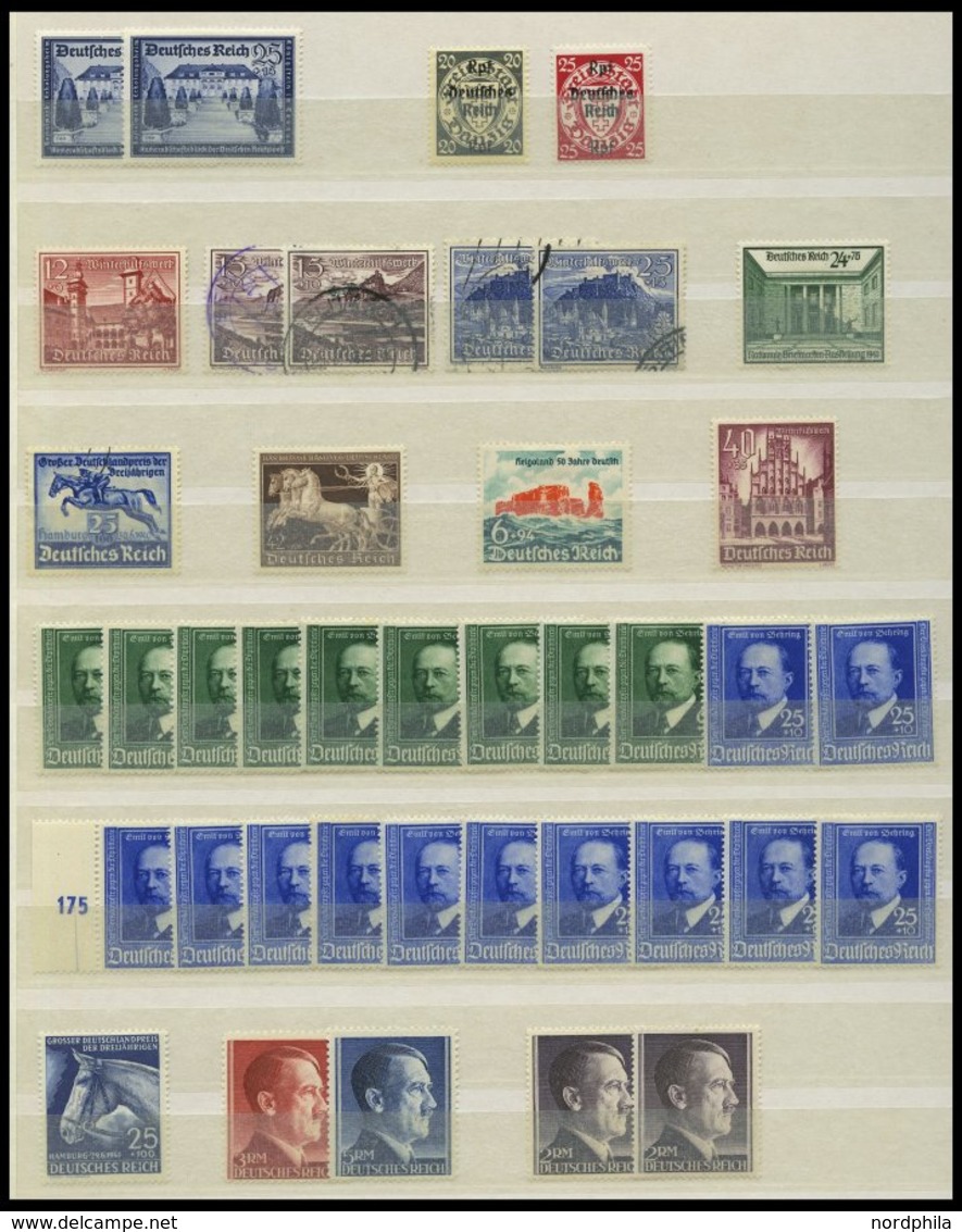 LOTS O,*,** , Sauber Gesteckte Dublettenpartie Dt. Reich Von 1923-44 Mit Meist Mittleren Ausgaben, Bedarfserhaltung, Bes - Used Stamps