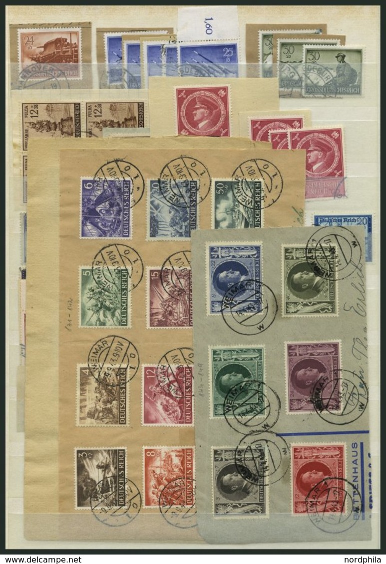 LOTS O,BrfStk , 1933-44, Saubere Dublettenpartie Mit Mittleren Und Besseren Werten, Feinst/Pracht, Mi. über 2600.- - Used Stamps