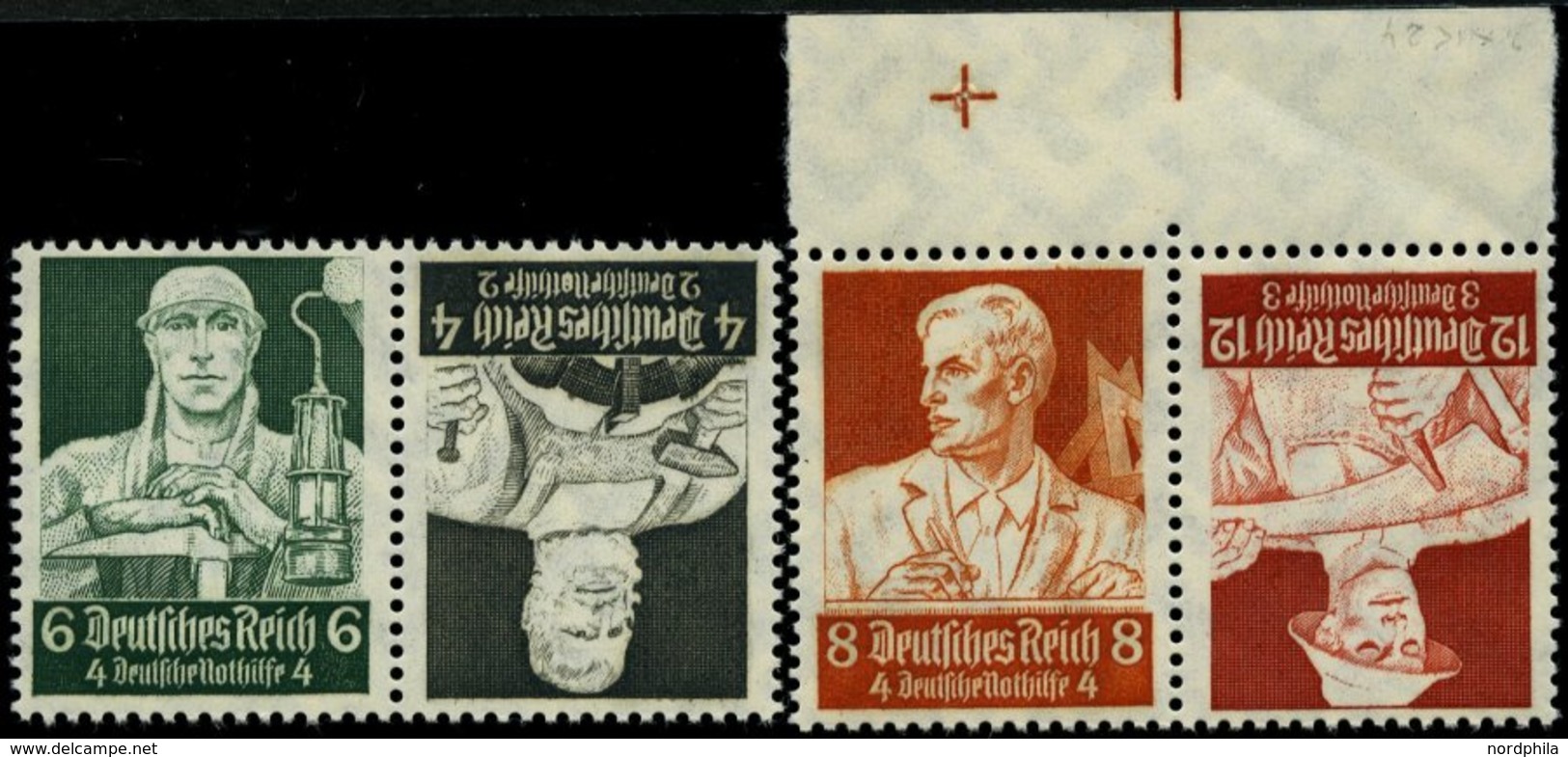 ZUSAMMENDRUCKE K 23/4 **, 1934, Stände Kehrdrucke 4 + 6 Und 8 + 12, 2 Prachtwerte, Mi. 60.- - Zusammendrucke