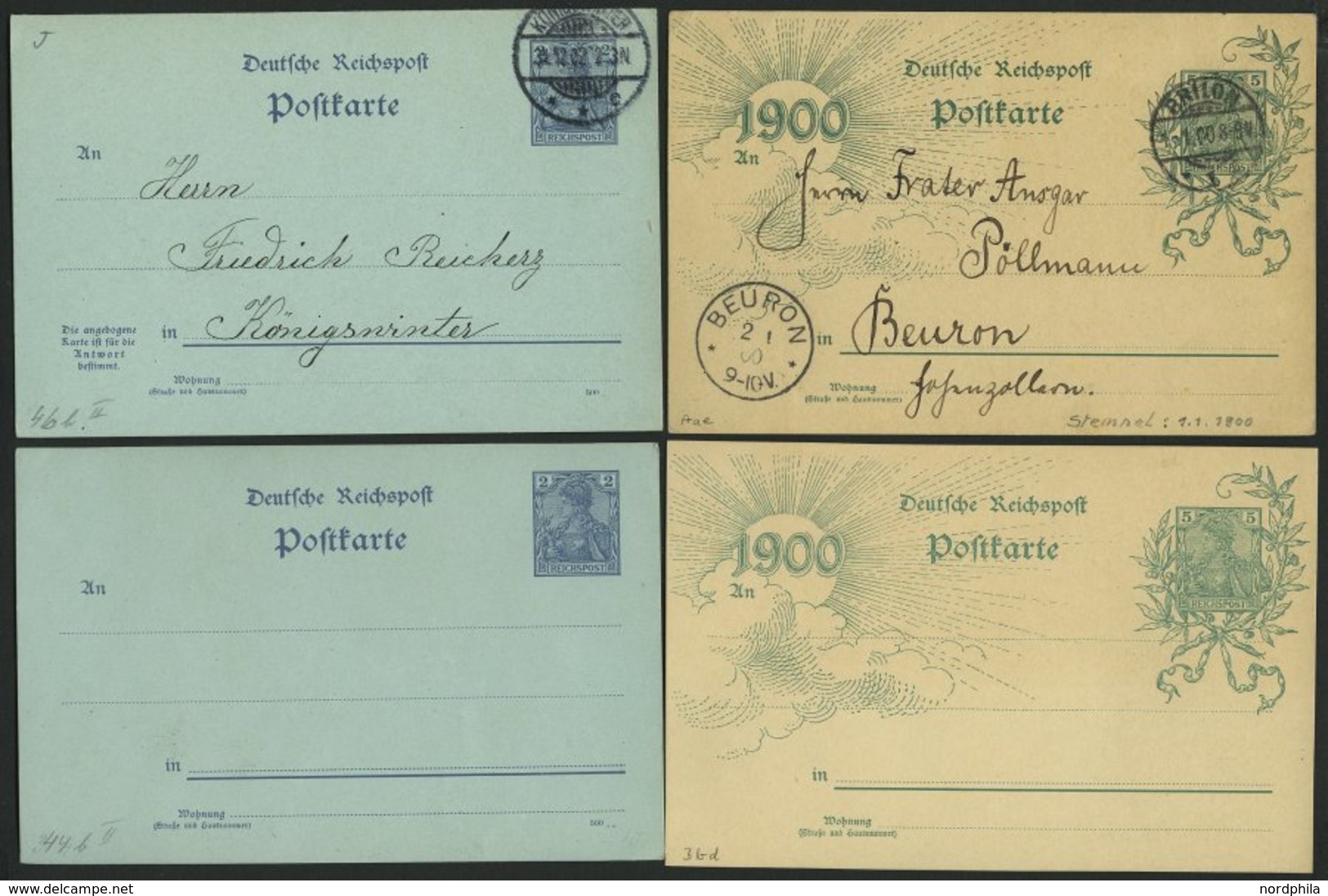 GANZSACHEN 16 Meist Verschiedene Ganzsachen Germania Reichspost, Dabei Kartenbriefe, Post- Und Rohrpostkarten Sowie Post - Other & Unclassified