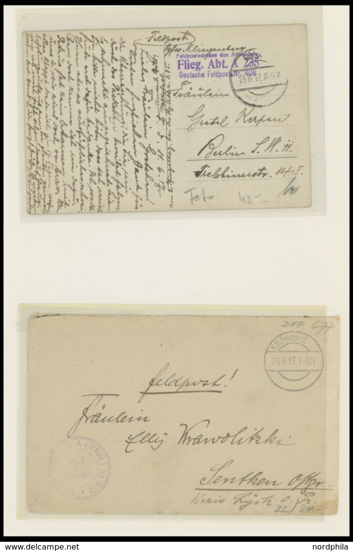 1914/18, Interessante Sammlung Deutsche Luftstreitkräfte Mit 94 Verschiedenen Belegen Und Einer Vielzahl Von Formationss - Airmail & Zeppelin