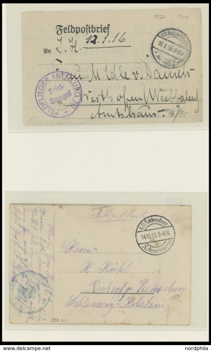 1914/18, Interessante Sammlung Deutsche Luftstreitkräfte Mit 94 Verschiedenen Belegen Und Einer Vielzahl Von Formationss - Airmail & Zeppelin