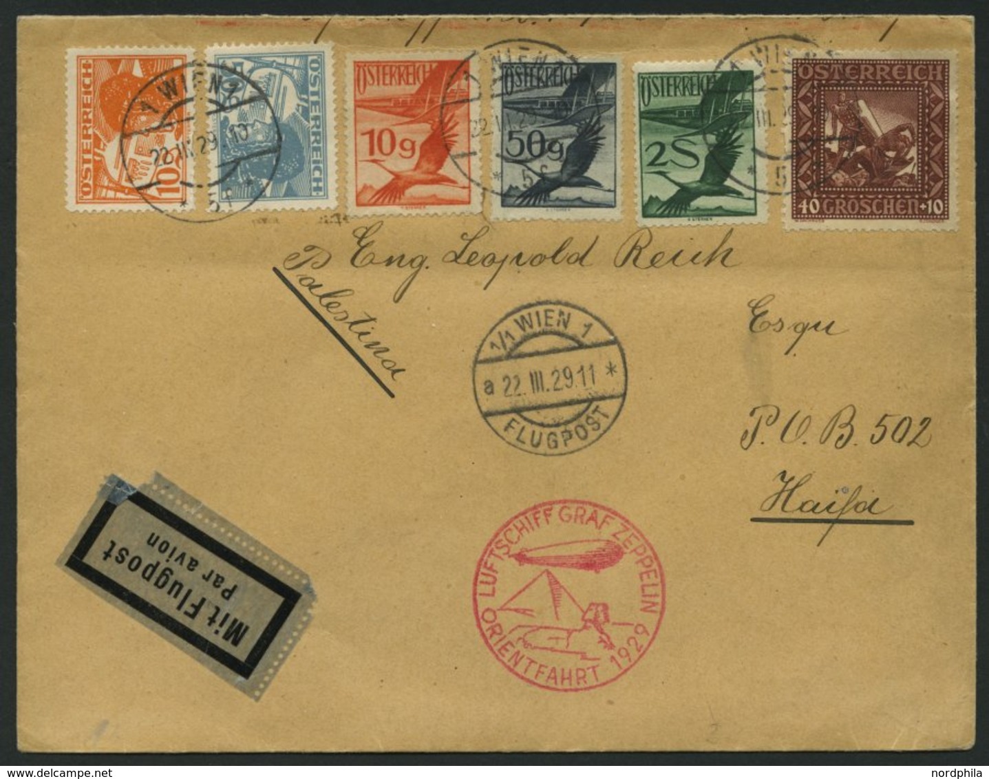 ZULEITUNGSPOST 23I BRIEF, Österreich: 1929, Orientfahrt, Gummistempel, Prachtbrief - Airmail & Zeppelin