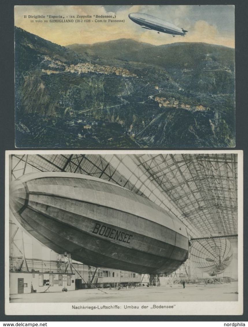 1928, LZ 20 Bodensee Als ESPERIA über Kalabrien (farbige Ansichtskarte), Dazu Fotokarte Von Der Verlängerung Des Luftsch - Autres & Non Classés