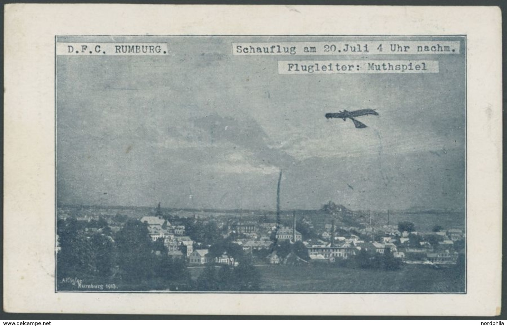 1913, Rumburg Schauflug Reklamekarte, Pracht, R! -> Automatically Generated Translation: 1913, "Rumburg Show Flight Adve - Other & Unclassified