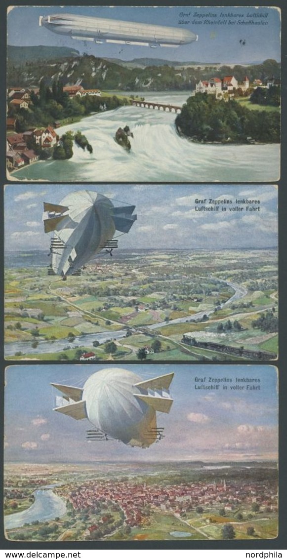 1908/09, Luftschiff Zeppelin, 4 Verschiedene Künstlerkarten Aus Den Serien 920 Und 948, Gebraucht Und Ungebraucht, Fast  - Other & Unclassified