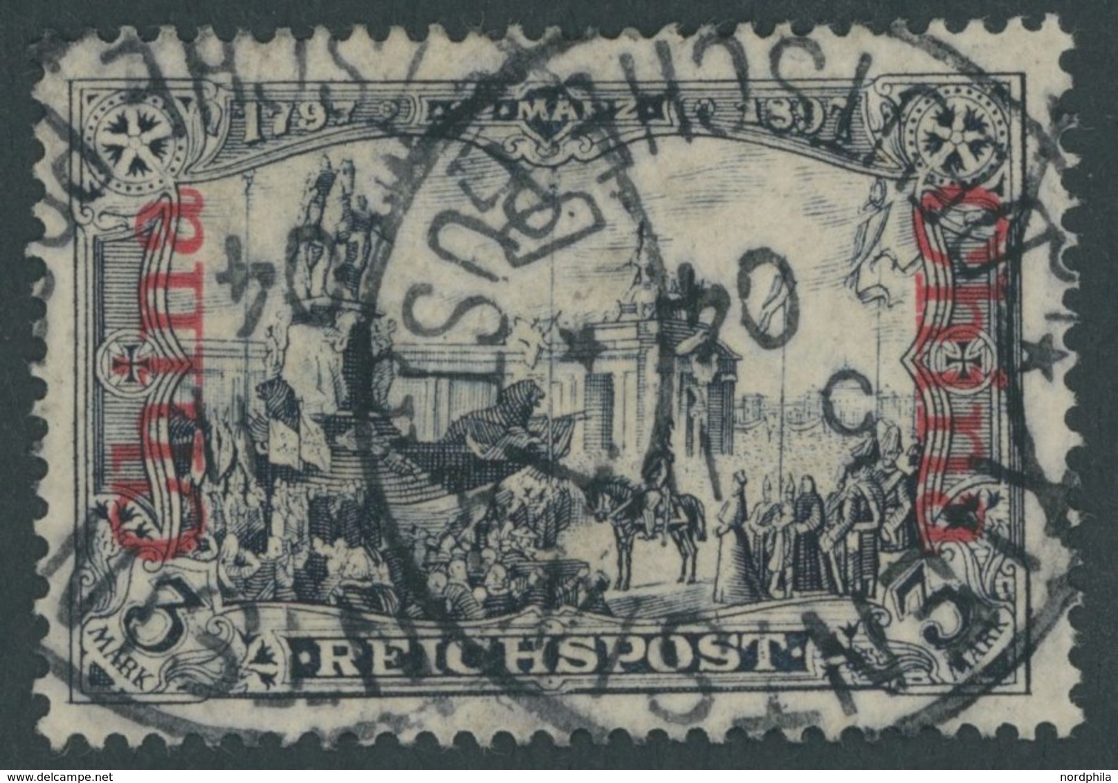DP CHINA 26II O, 1901, 3 M. Reichspost, Type II, Pracht, Mi. 100.- - Deutsche Post In China