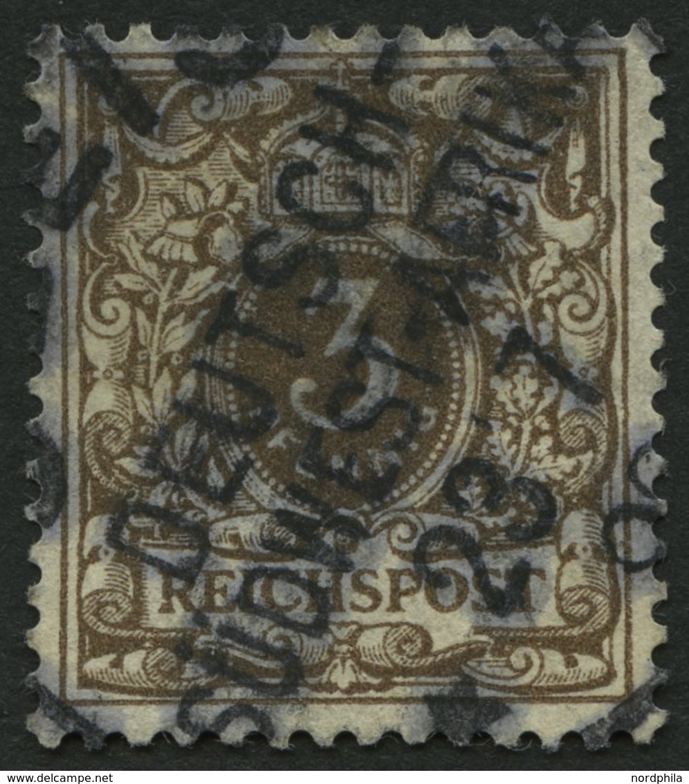 DSWA M 45b O, 1898, 3 Pf. Mittelbraun, Stempel SEEIS, Dünne Stelle - Sud-Ouest Africain Allemand