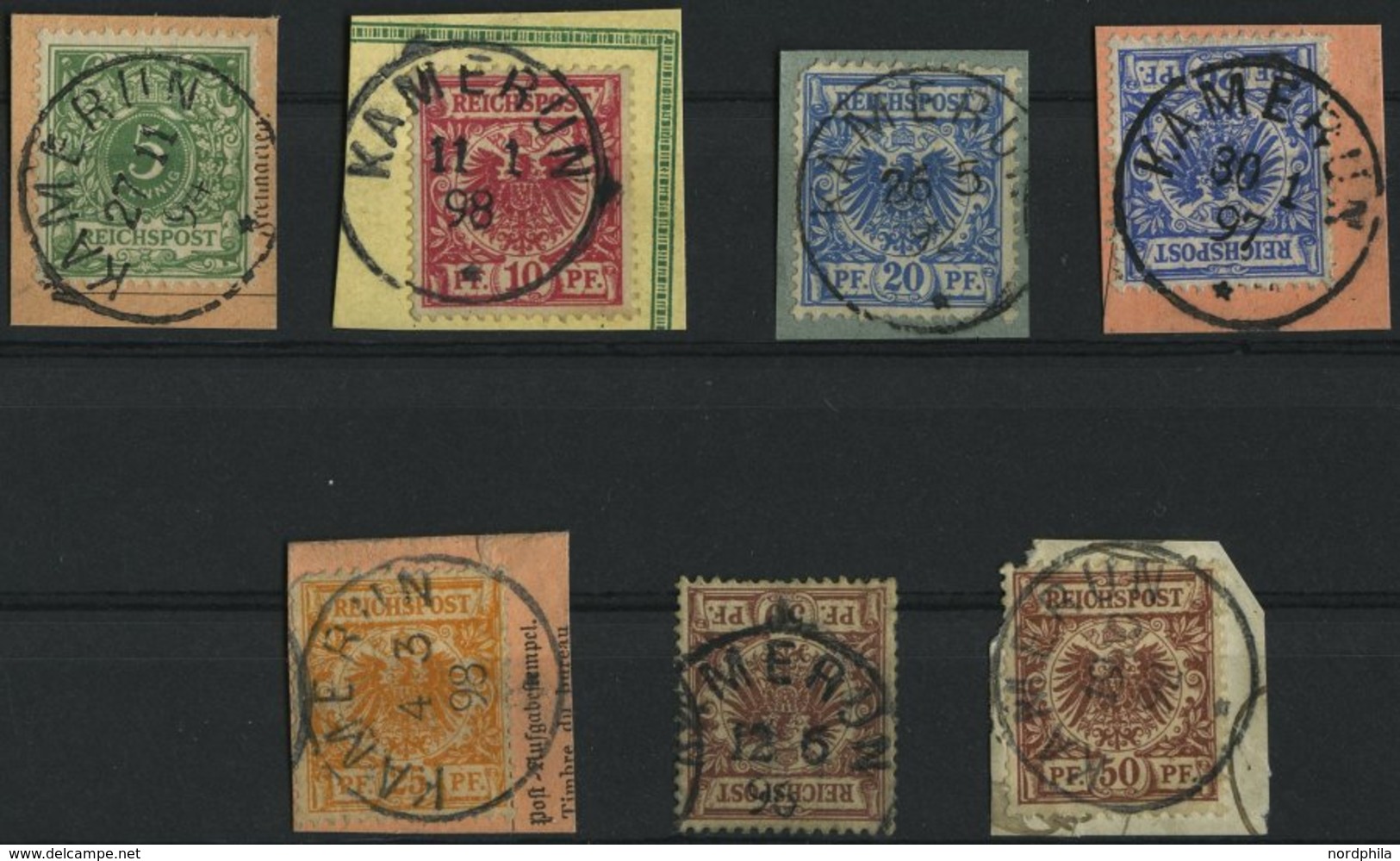 KAMERUN V 46-50 BrfStk, O, 1892-98, 5 - 50 Pf., Stempel KAMERUN, 7 Werte Etwas Unterschiedlich - Cameroun