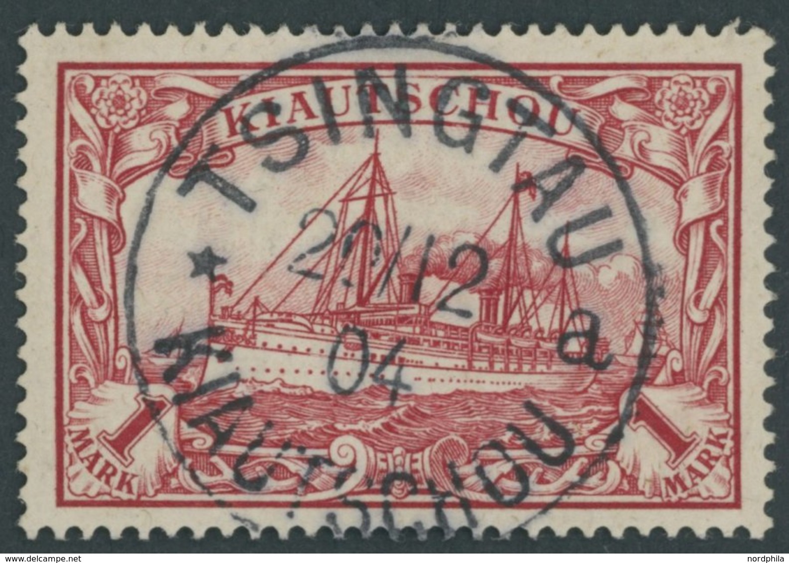 KIAUTSCHOU 14 O, 1901, 1 M. Rot, Pracht, Mi. 110.- - Kiautchou