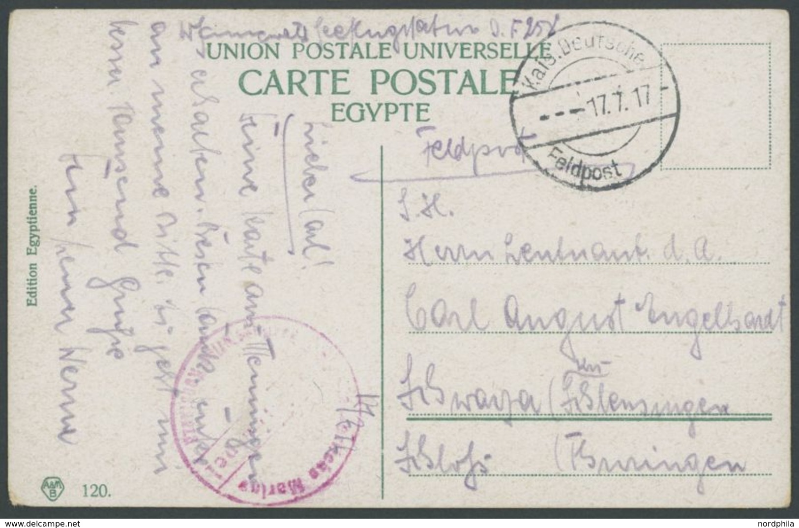 1917, Ansichtskarte Mit Violettem Briefstempel KAISERLICHE MARINE SEEFLUGSTATION KONSTANZ, Pracht -> Automatically Gener - Besetzungen 1914-18