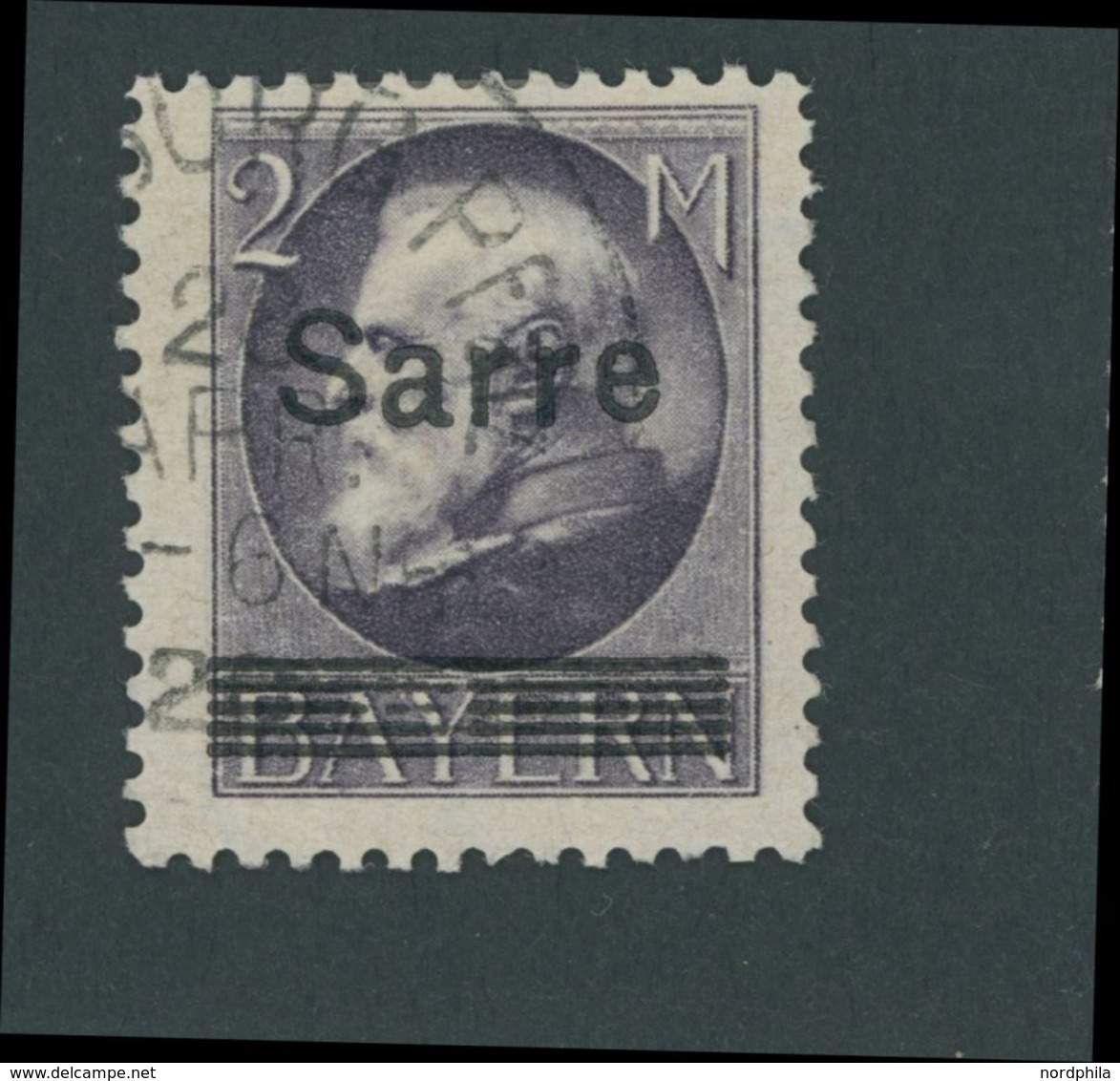 1920, 2 M. Schwarzgrauviolett Bayern-Sarre, Pracht, Gepr. Burger, Mi. 170.- -> Automatically Generated Translation: 1920 - Sonstige & Ohne Zuordnung