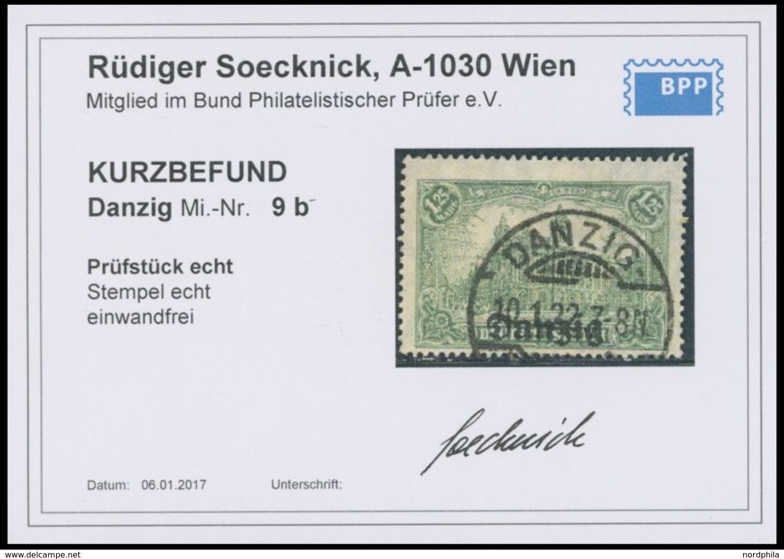 1920, 1.25 M. Bläulichgrün, Zeitgerechte Entwertung, Pracht, Kurzbefund Soecknick, Mi. 300.- -> Automatically Generated  - Other & Unclassified