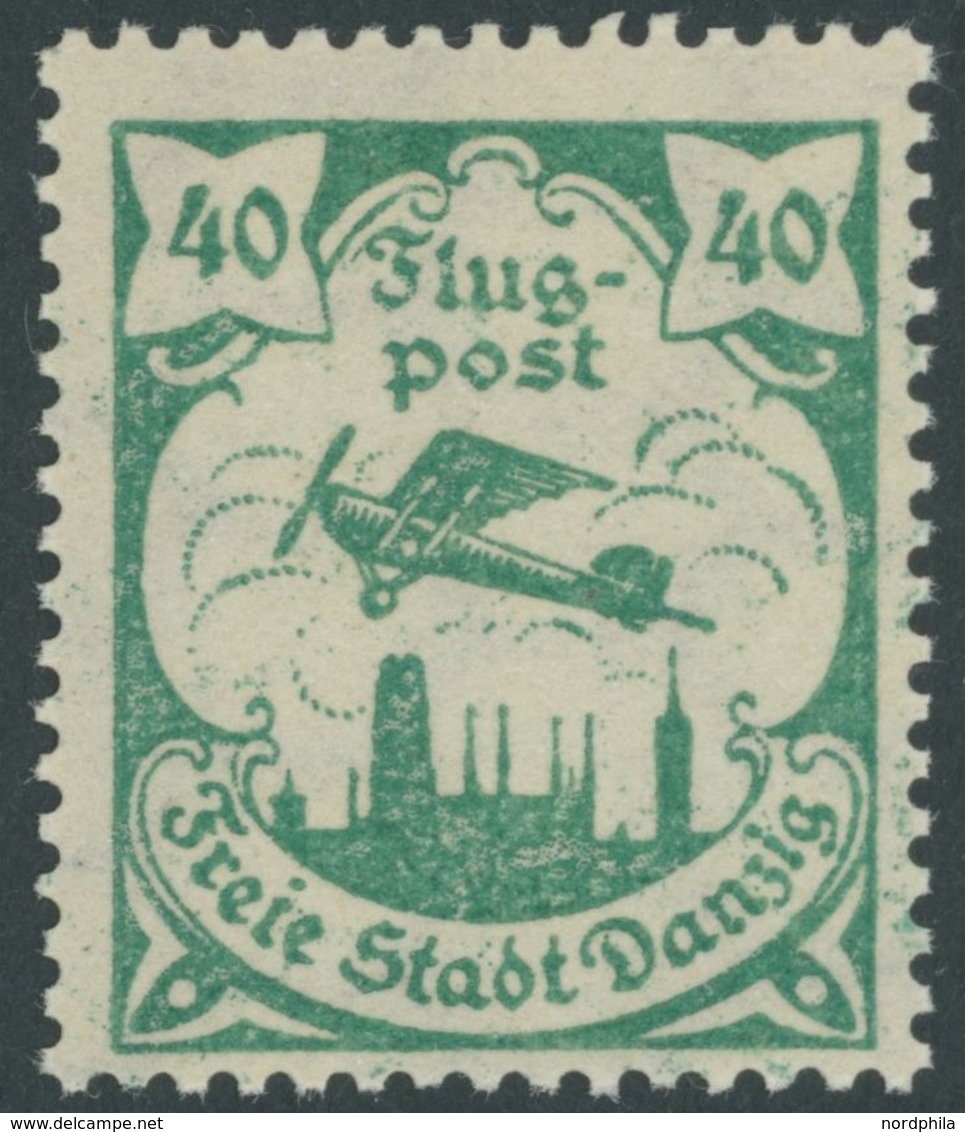 1921, 40 Pf. Flugpost, Wz. 2Y, Postfrisch, Pracht, Gepr. Soecknick, Mi. 200.- -> Automatically Generated Translation: 19 - Sonstige & Ohne Zuordnung