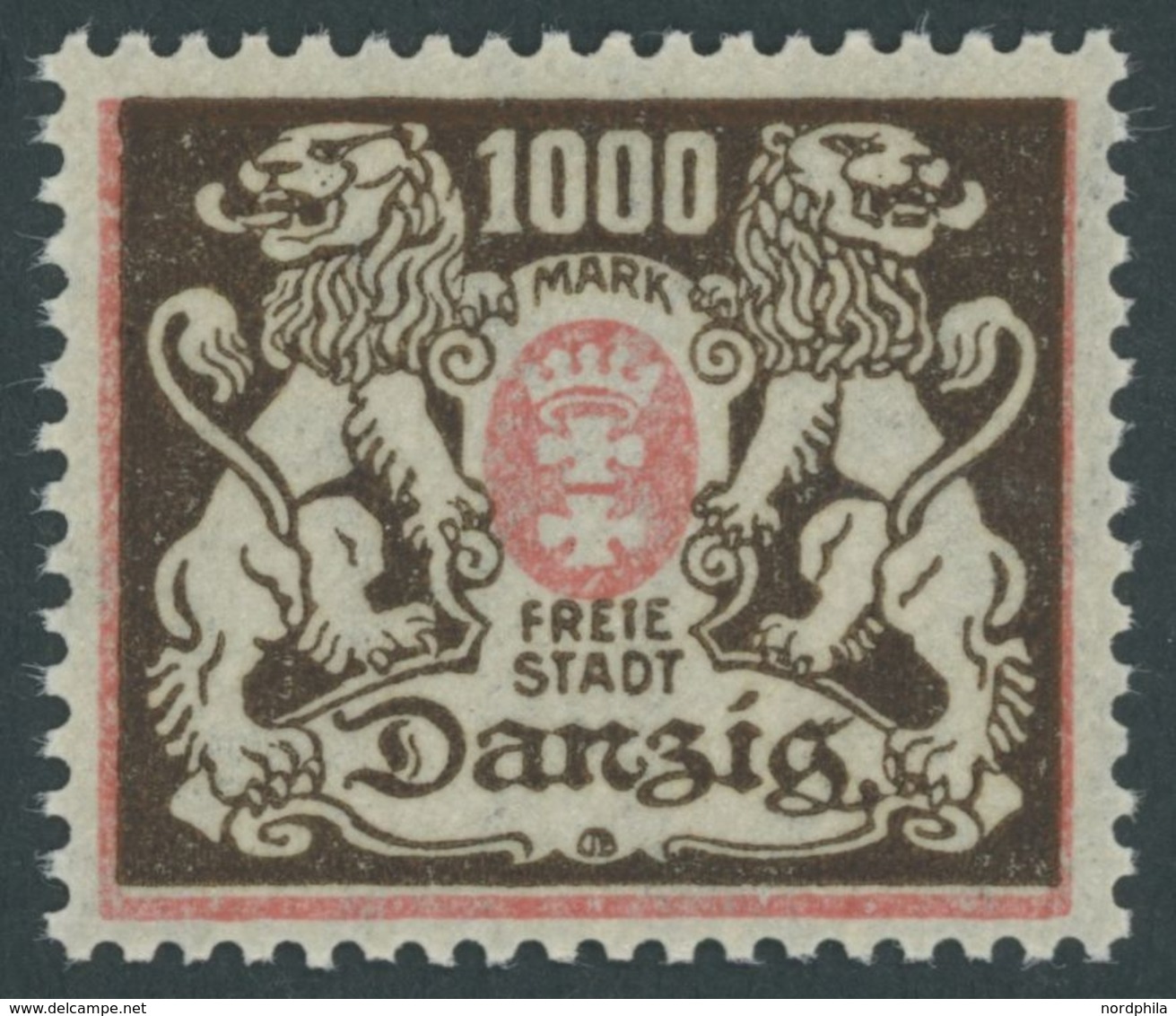 1923, 1000 M. Rot/schwarzbraun, Wz. 3X, Postfrisch, Pracht, Kurzbefund Soecknick, Mi. 950.- -> Automatically Generated T - Sonstige & Ohne Zuordnung