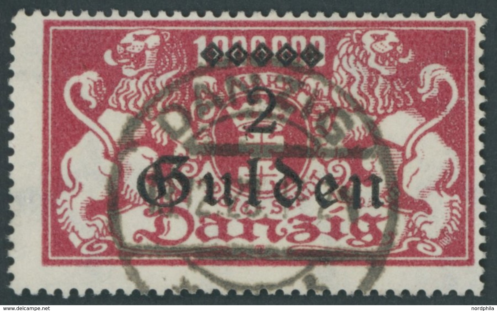 FREIE STADT DANZIG 190 O, 1923, 2 G. Auf 1 Mio. M. Lilarot, Pracht, Gepr. Gruber Und Infla, Mi. 75.- - Sonstige & Ohne Zuordnung