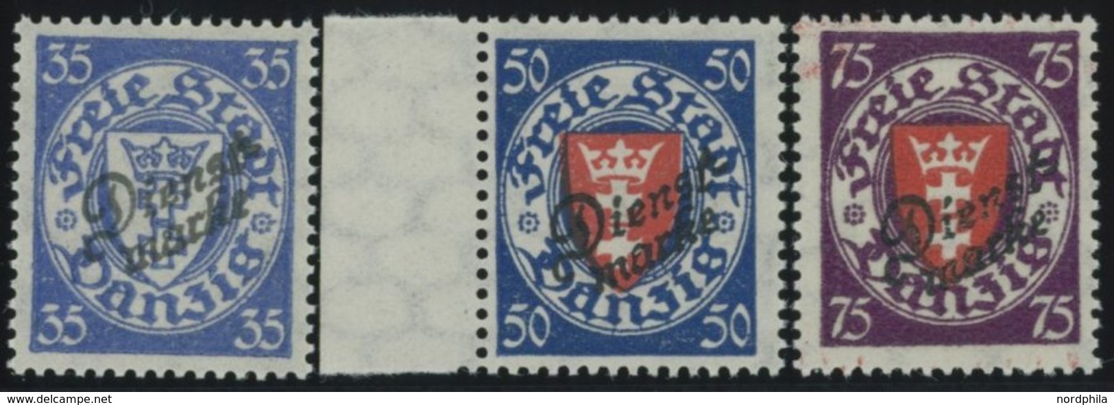 1924, 35, 50 Und 75 Pf. Staatswappen, Pracht, Gepr. Soecknick, Mi. 600.- -> Automatically Generated Translation: 1924, 3 - Autres & Non Classés