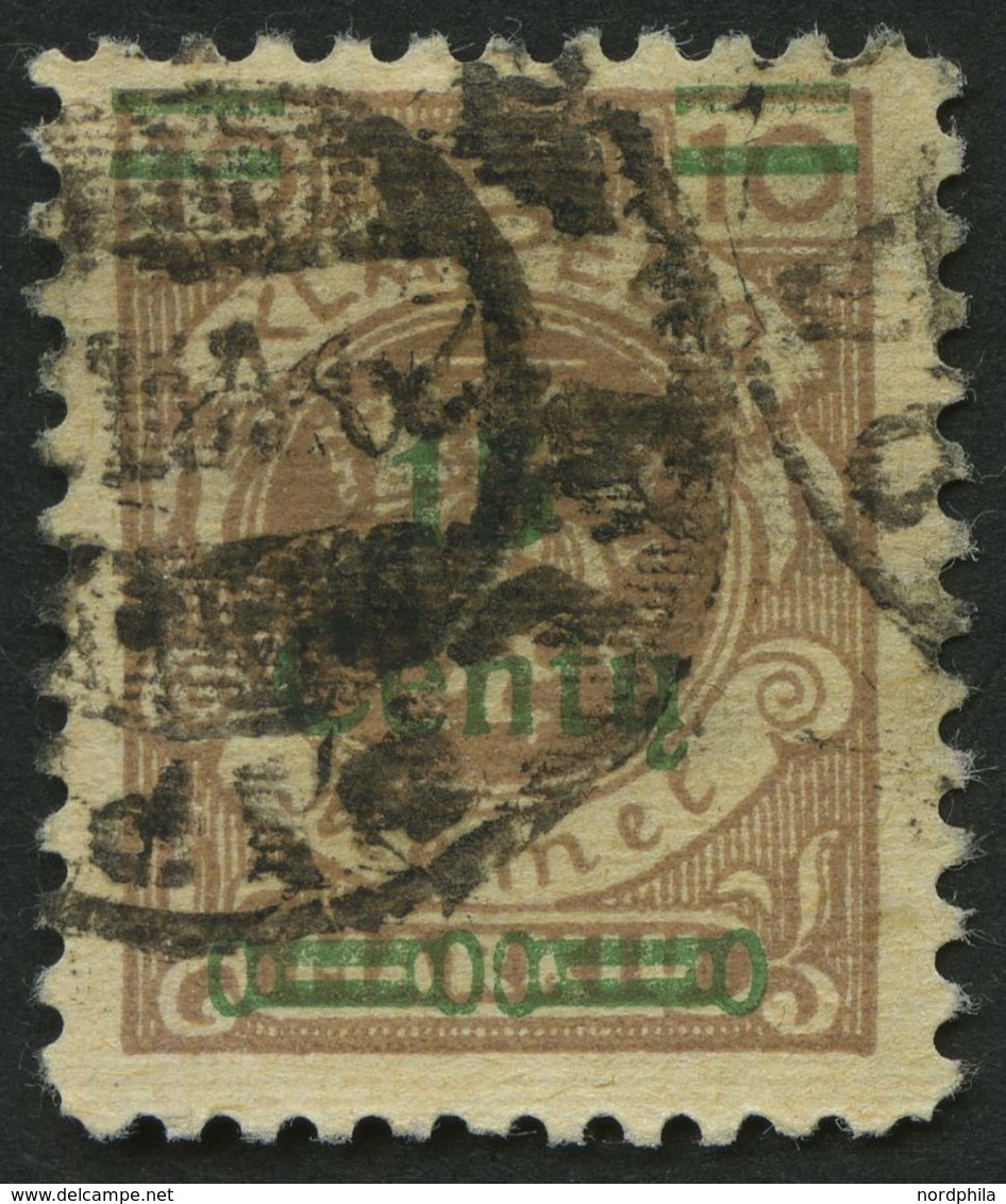 MEMELGEBIET 206I O, 15 C. Auf 10 M. Hellbraun, Type I, Feinst, Kurzbefund Huylmans, Mi. 300.- - Memel (Klaïpeda) 1923
