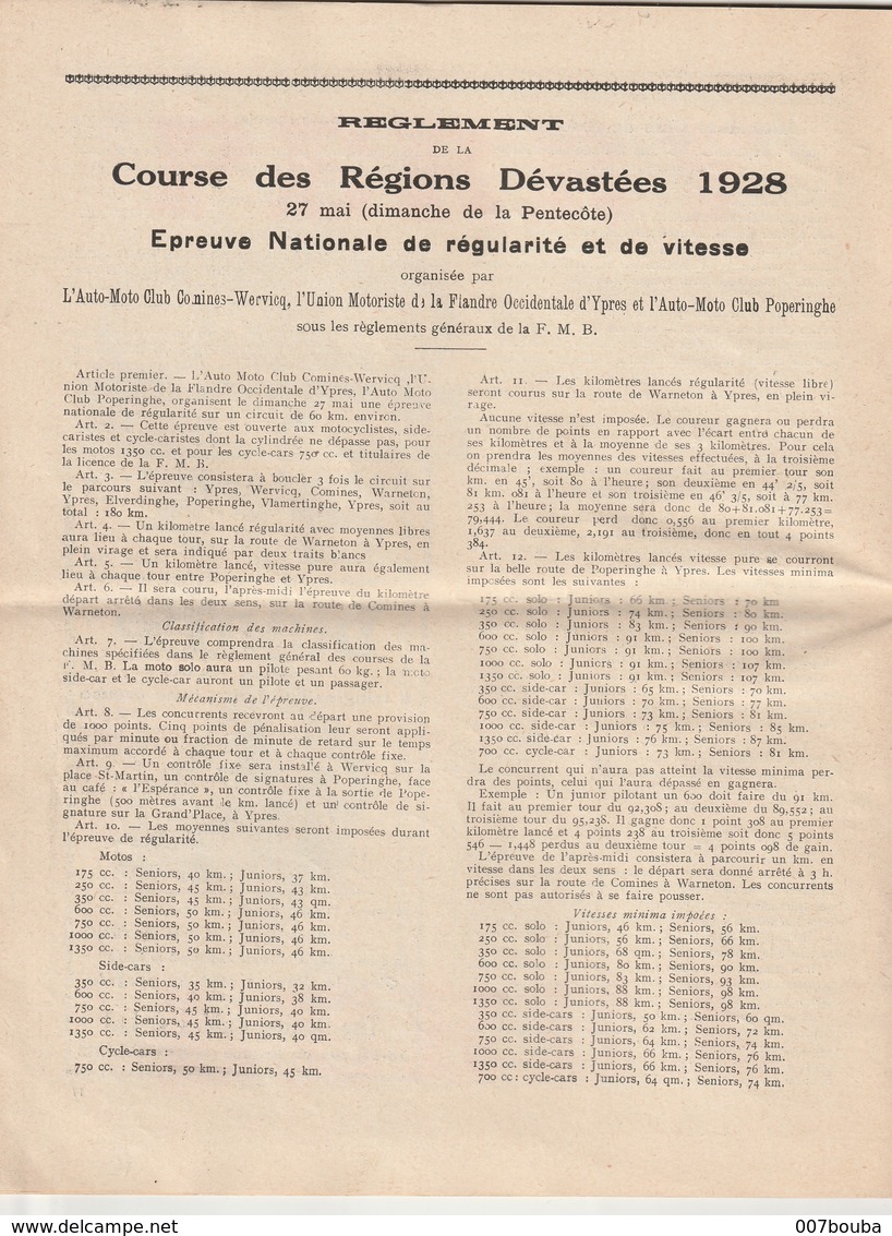 Fédération Motocycliste De Belgique 1928 - Moto F.N Type Sahara - Départ Lancé à Oostmalle - 20 Pages -lire Description - 1900 - 1949