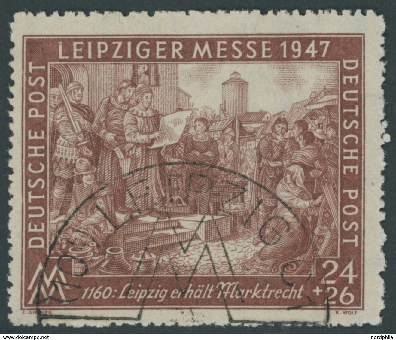 1947, 24 Pf. Leipziger Messe, Gezähnt L 13, Pracht, Gepr. Schlegel, Mi. 170.- -> Automatically Generated Translation: 19 - Autres & Non Classés