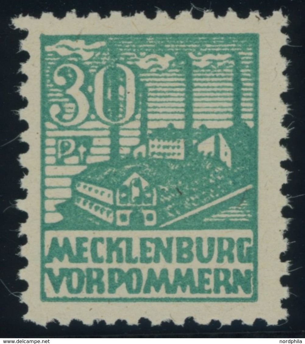 1946, 30 Pf. Dunkelbläulichgrün, Graues Papier, Postfrisch, Pracht, RR!, Fotoattest Kramp: Die Zum Teil Minimal Unsauber - Other & Unclassified