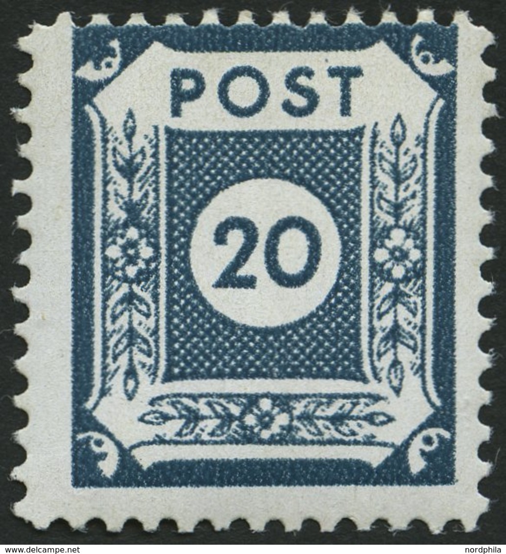 OST-SACHSEN 48aDIII **, 1945, 20 Pf. Dunkelpreußischblau Coswig, Gezähnt L 111/2, Pracht, Gepr. Ströh, Mi. 110.- - Sonstige & Ohne Zuordnung