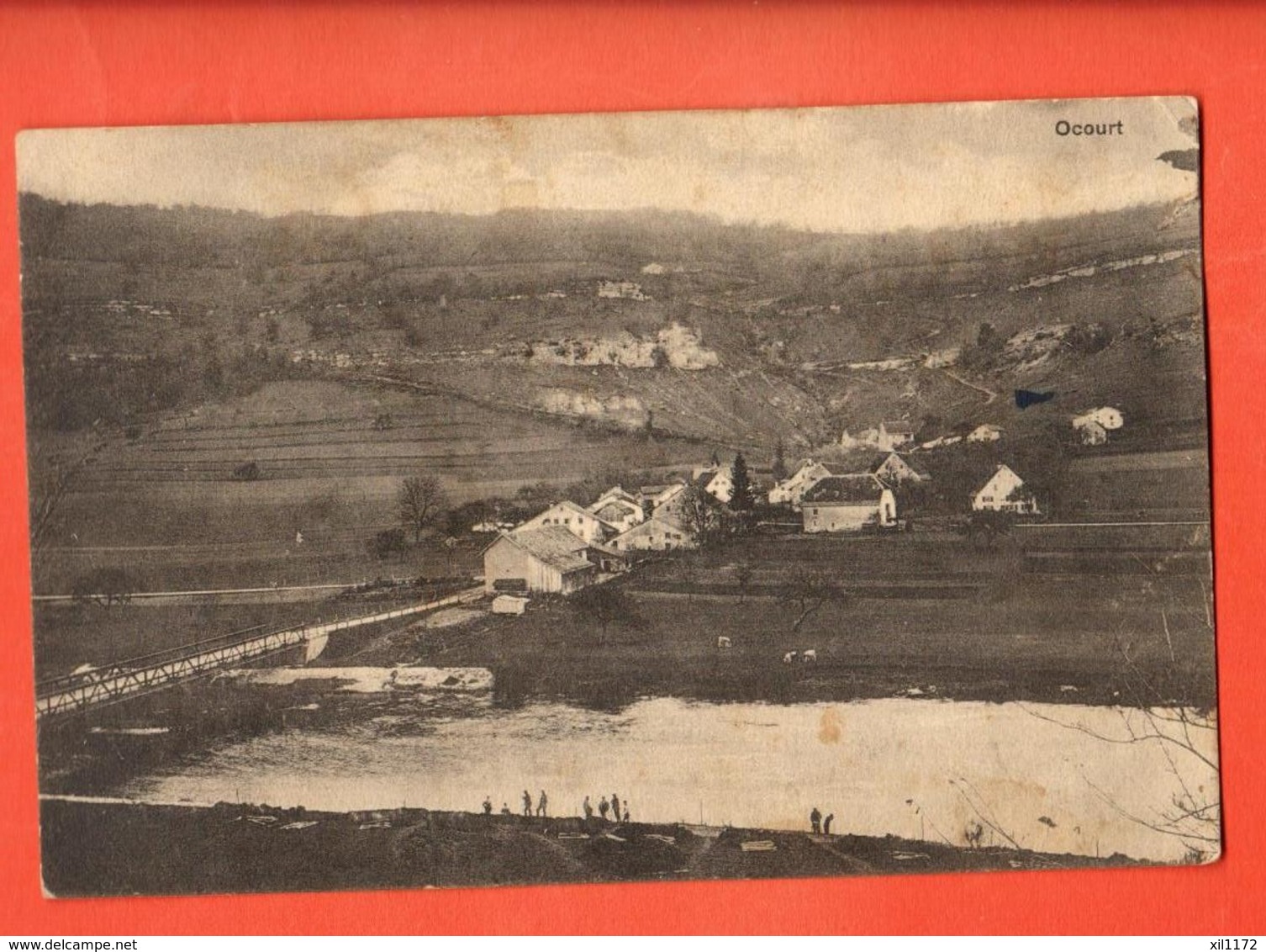 MY-34 RARE Ocourt Clos Du Doubs, Vue Générale. Courrier Militaire En 1917 - Andere & Zonder Classificatie